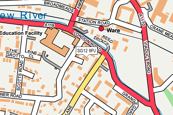 SG12 9PJ map - OS OpenMap – Local (Ordnance Survey)