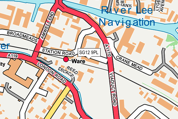 SG12 9PL map - OS OpenMap – Local (Ordnance Survey)