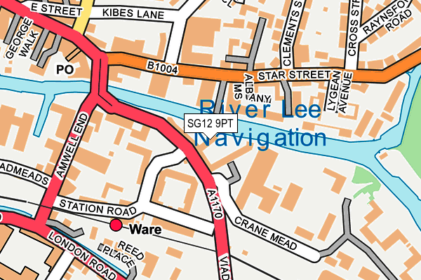 SG12 9PT map - OS OpenMap – Local (Ordnance Survey)