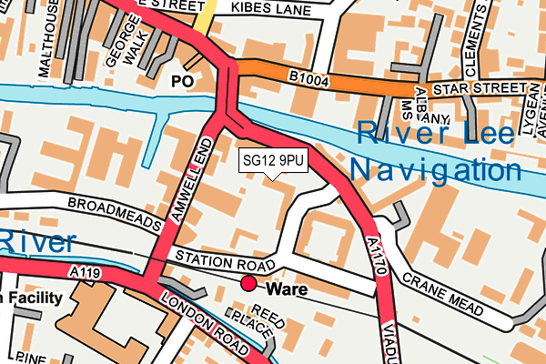 SG12 9PU map - OS OpenMap – Local (Ordnance Survey)