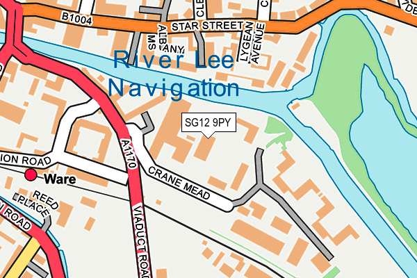 SG12 9PY map - OS OpenMap – Local (Ordnance Survey)