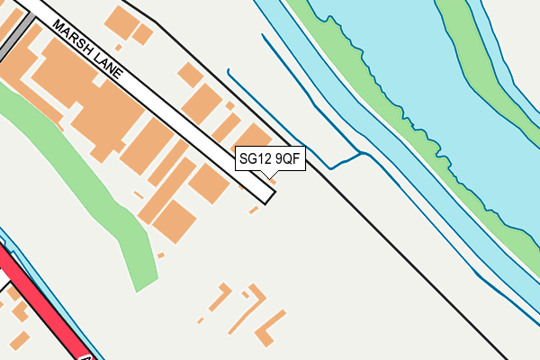 SG12 9QF map - OS OpenMap – Local (Ordnance Survey)