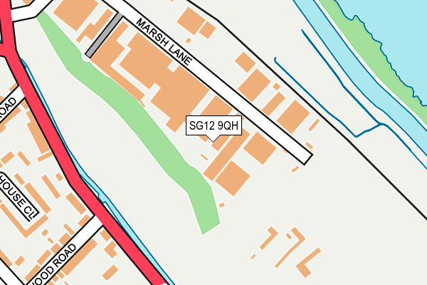 SG12 9QH map - OS OpenMap – Local (Ordnance Survey)