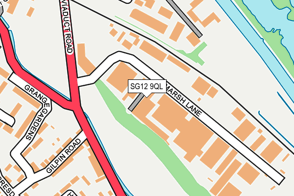 SG12 9QL map - OS OpenMap – Local (Ordnance Survey)