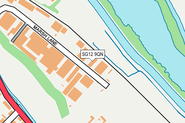 SG12 9QN map - OS OpenMap – Local (Ordnance Survey)