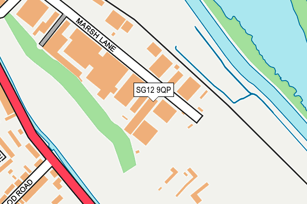 SG12 9QP map - OS OpenMap – Local (Ordnance Survey)