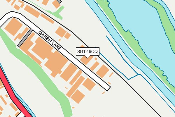 SG12 9QQ map - OS OpenMap – Local (Ordnance Survey)