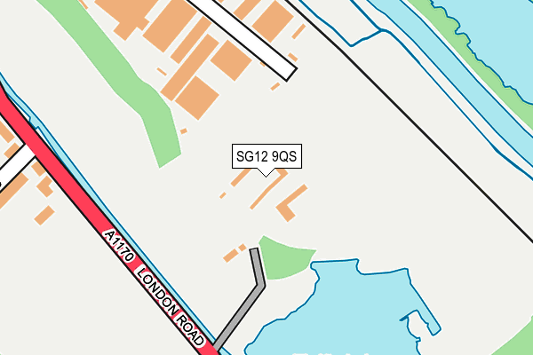 SG12 9QS map - OS OpenMap – Local (Ordnance Survey)