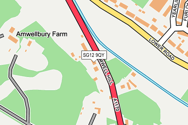 SG12 9QY map - OS OpenMap – Local (Ordnance Survey)