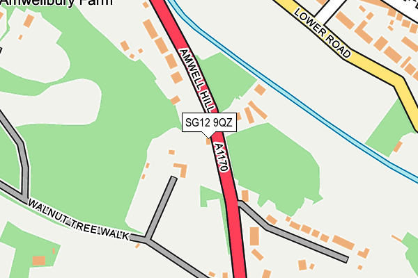 SG12 9QZ map - OS OpenMap – Local (Ordnance Survey)