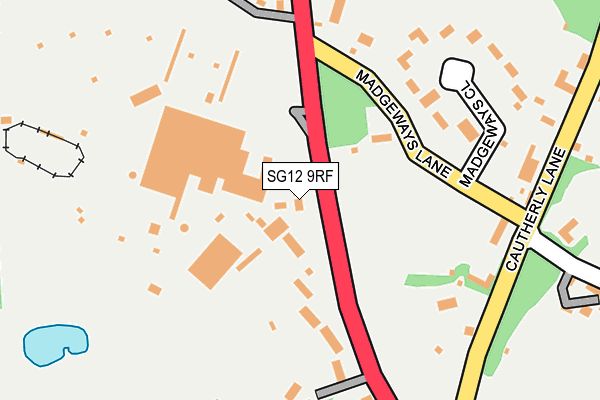 SG12 9RF map - OS OpenMap – Local (Ordnance Survey)