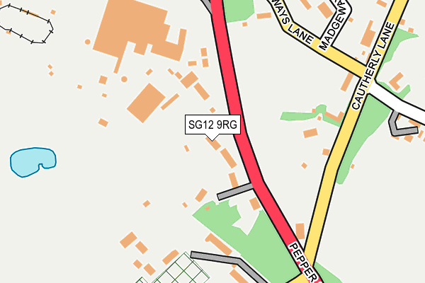 SG12 9RG map - OS OpenMap – Local (Ordnance Survey)