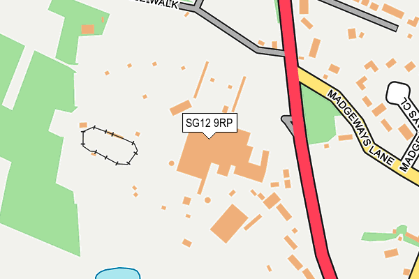 SG12 9RP map - OS OpenMap – Local (Ordnance Survey)