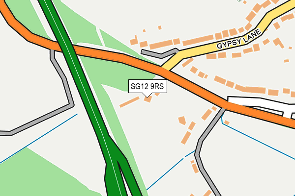 SG12 9RS map - OS OpenMap – Local (Ordnance Survey)