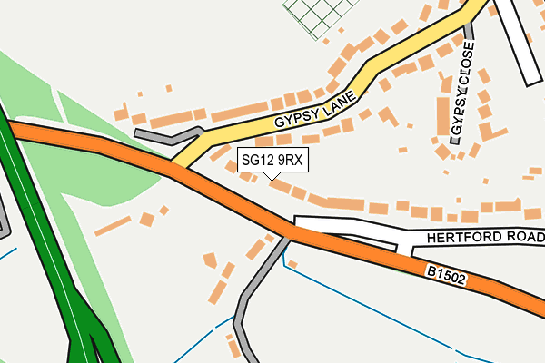 SG12 9RX map - OS OpenMap – Local (Ordnance Survey)