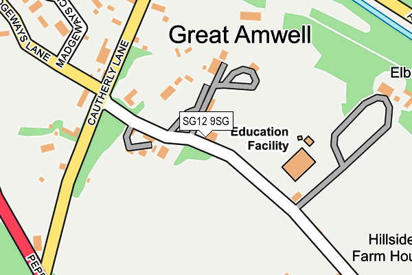 SG12 9SG map - OS OpenMap – Local (Ordnance Survey)