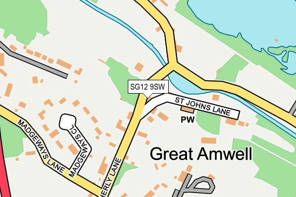 SG12 9SW map - OS OpenMap – Local (Ordnance Survey)