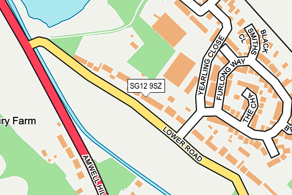 SG12 9SZ map - OS OpenMap – Local (Ordnance Survey)