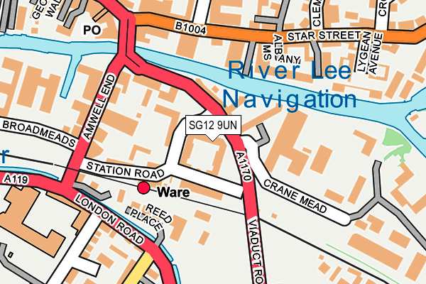 SG12 9UN map - OS OpenMap – Local (Ordnance Survey)