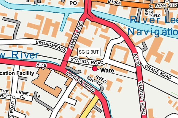 SG12 9UT map - OS OpenMap – Local (Ordnance Survey)