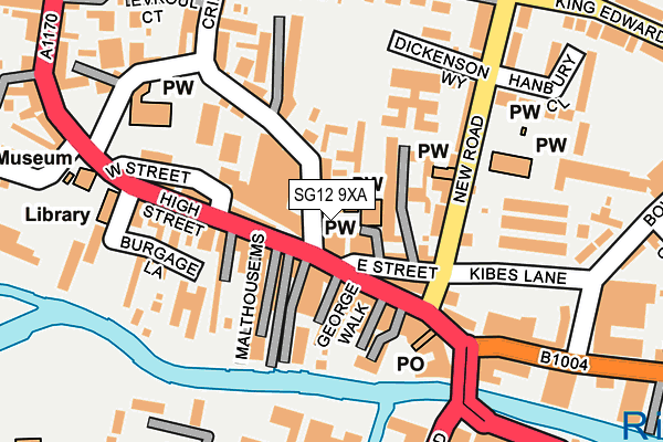 SG12 9XA map - OS OpenMap – Local (Ordnance Survey)
