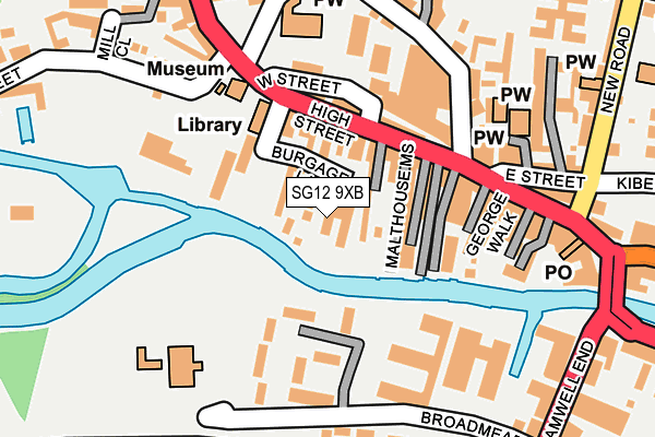 SG12 9XB map - OS OpenMap – Local (Ordnance Survey)