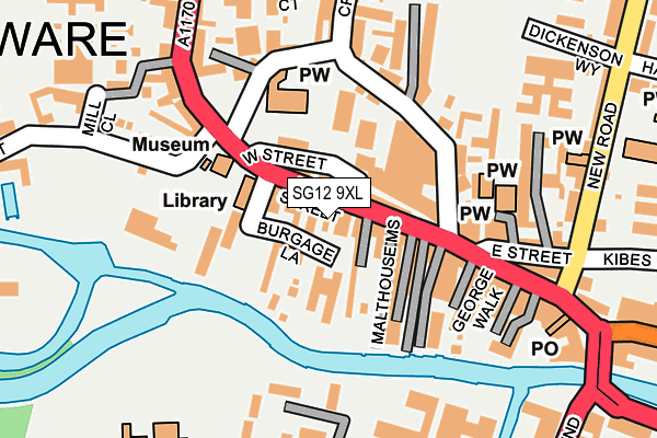 SG12 9XL map - OS OpenMap – Local (Ordnance Survey)