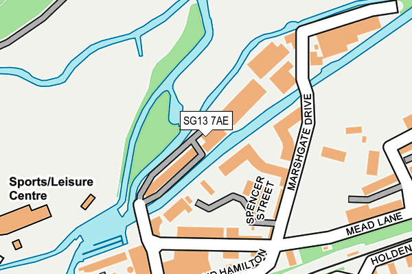 SG13 7AE map - OS OpenMap – Local (Ordnance Survey)