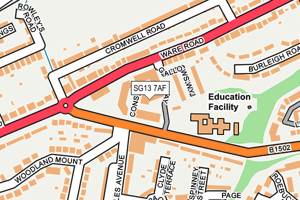 SG13 7AF map - OS OpenMap – Local (Ordnance Survey)