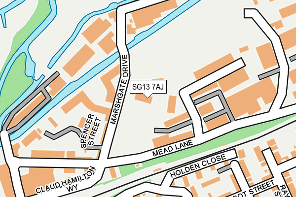 SG13 7AJ map - OS OpenMap – Local (Ordnance Survey)