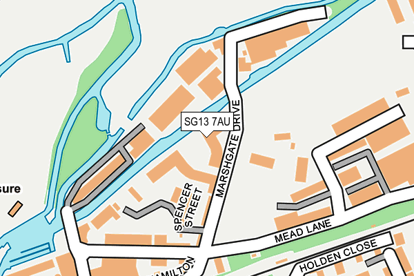 SG13 7AU map - OS OpenMap – Local (Ordnance Survey)