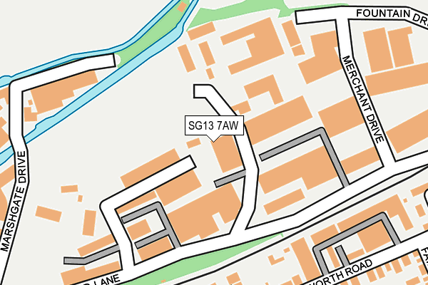 SG13 7AW map - OS OpenMap – Local (Ordnance Survey)