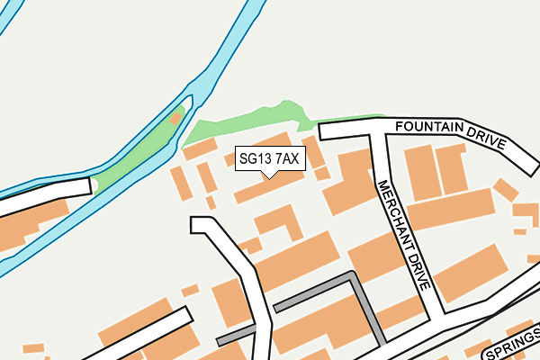 SG13 7AX map - OS OpenMap – Local (Ordnance Survey)