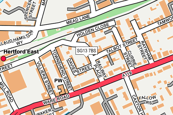 SG13 7BS map - OS OpenMap – Local (Ordnance Survey)