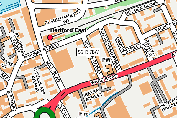 SG13 7BW map - OS OpenMap – Local (Ordnance Survey)