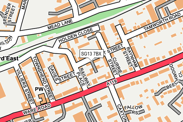 SG13 7BX map - OS OpenMap – Local (Ordnance Survey)