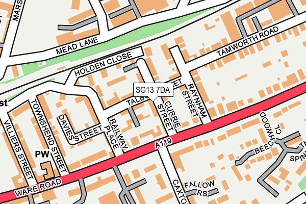 SG13 7DA map - OS OpenMap – Local (Ordnance Survey)