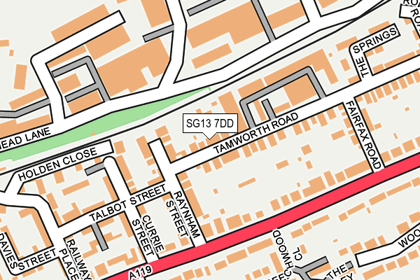 SG13 7DD map - OS OpenMap – Local (Ordnance Survey)