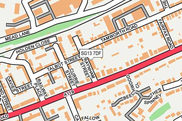 SG13 7DF map - OS OpenMap – Local (Ordnance Survey)