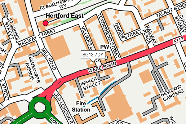 SG13 7DY map - OS OpenMap – Local (Ordnance Survey)