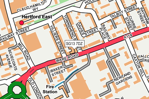 SG13 7DZ map - OS OpenMap – Local (Ordnance Survey)