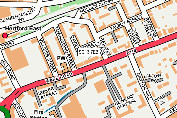 SG13 7EB map - OS OpenMap – Local (Ordnance Survey)