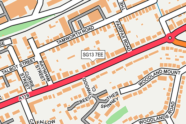 SG13 7EE map - OS OpenMap – Local (Ordnance Survey)