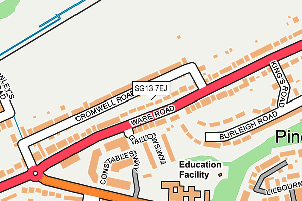 SG13 7EJ map - OS OpenMap – Local (Ordnance Survey)