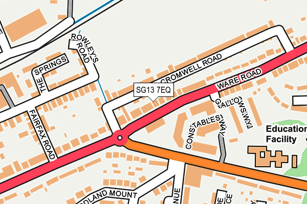SG13 7EQ map - OS OpenMap – Local (Ordnance Survey)