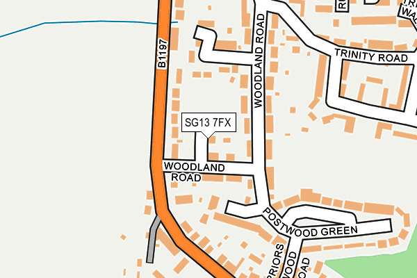 SG13 7FX map - OS OpenMap – Local (Ordnance Survey)