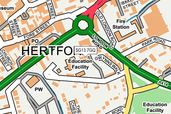 SG13 7GQ map - OS OpenMap – Local (Ordnance Survey)