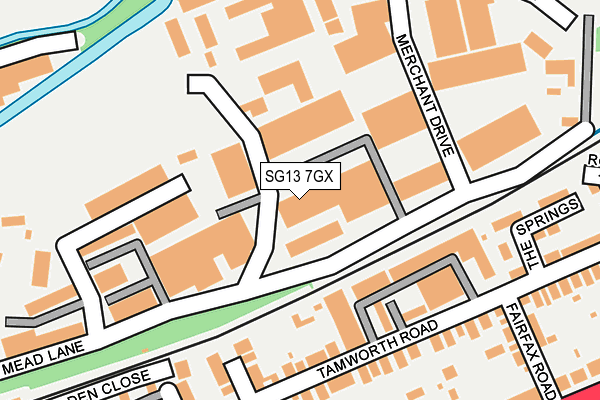 SG13 7GX map - OS OpenMap – Local (Ordnance Survey)