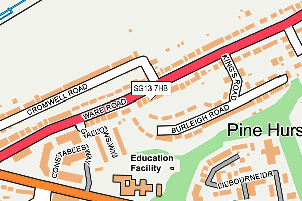 SG13 7HB map - OS OpenMap – Local (Ordnance Survey)