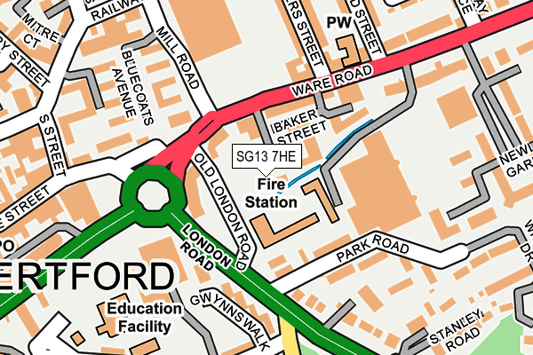 SG13 7HE map - OS OpenMap – Local (Ordnance Survey)